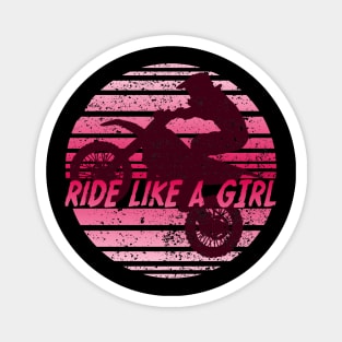 Ride like a Girl Retro Girls Enduro Bike Vintage Dirt Bike Womens Gift Magnet